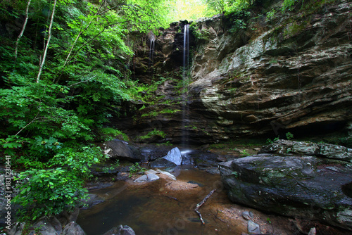 Waterfall flows through the wilderness of the Talladega National Forest in Alabama