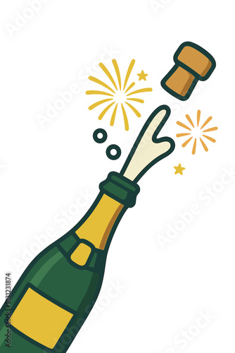 Ultra slow-motion footage of a champagne bottle bursting, cork flying, fireworks, and a close-up opening