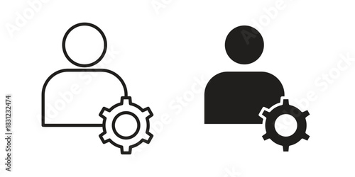 Admin icon. vector symbol logo illustration line editable stroke flat design style isolated on white