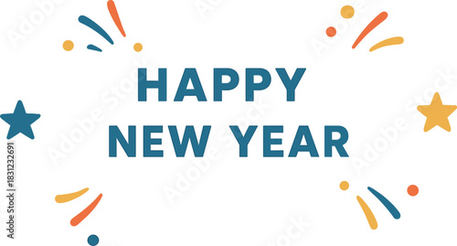 Designs for posters, banners, and cards celebrating Happy New Year