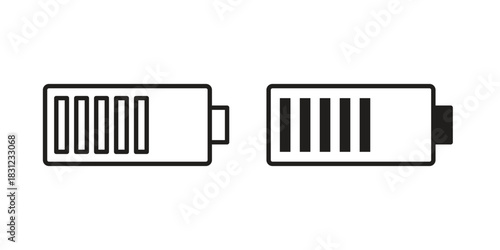Battery icon. vector symbol logo illustration line editable stroke flat design style isolated on white