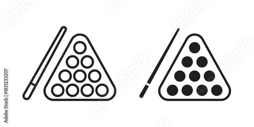 billiards icon. vector symbol logo illustration line editable stroke flat design style isolated on white