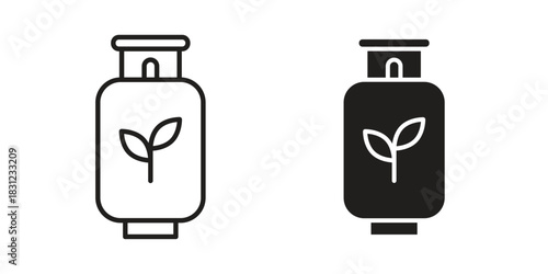 Biogas icon. vector symbol logo illustration line editable stroke flat design style isolated on white