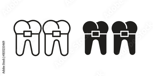 Braces icon. vector symbol logo illustration line editable stroke flat design style isolated on white