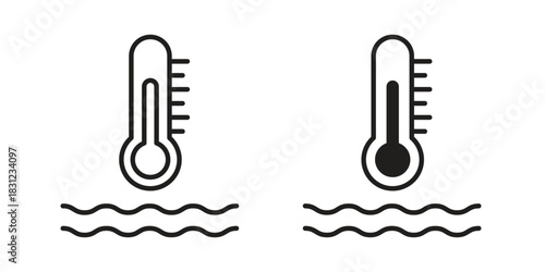 Car temperature icon. vector symbol logo illustration line editable stroke flat design style isolated on white