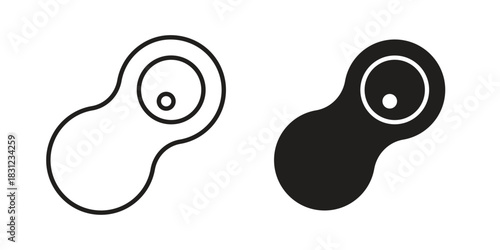 Cell division icon. vector symbol logo illustration line editable stroke flat design style isolated on white