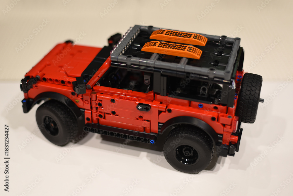 Fototapeta premium Lego Car. Warsaw, August 5, 2024. 