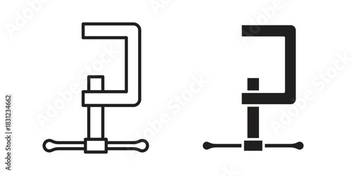 Clamp icon. vector symbol logo illustration line editable stroke flat design style isolated on white