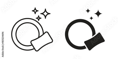 Clean plate icon. vector symbol logo illustration line editable stroke flat design style isolated on white