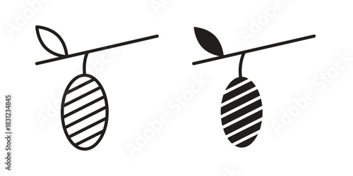 Cocoon icon. vector symbol logo illustration line editable stroke flat design style isolated on white