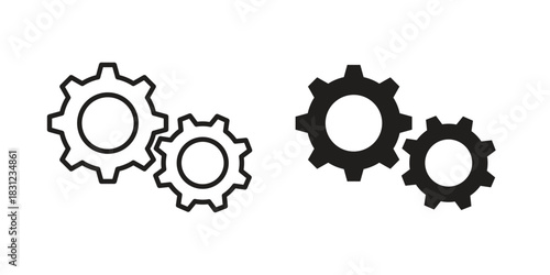 COGS icon. vector symbol logo illustration line editable stroke flat design style isolated on white