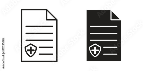 Contract coverage icon. vector symbol logo illustration line editable stroke flat design style isolated on white