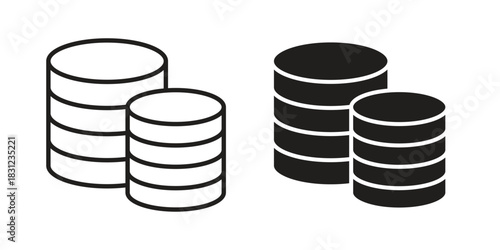 Database icon. vector symbol logo illustration line editable stroke flat design style isolated on white