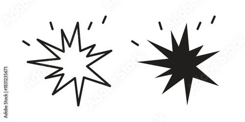 Explosion icon. vector symbol logo illustration line editable stroke flat design style isolated on white