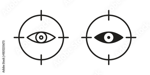 Eye tracking icon. vector symbol logo illustration line editable stroke flat design style isolated on white
