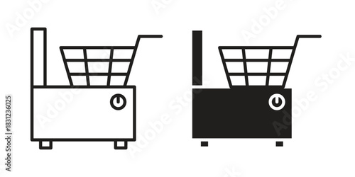 Fryer icon. vector symbol logo illustration line editable stroke flat design style isolated on white