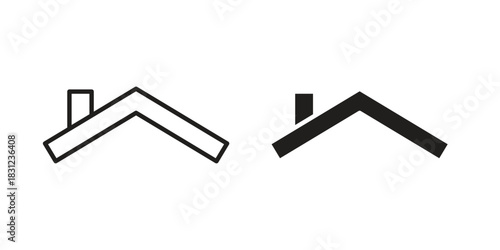 Home roof icon. vector symbol logo illustration line editable stroke flat design style isolated on white