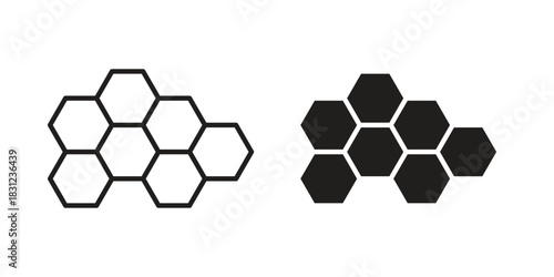 Honeycombs icon. vector symbol logo illustration line editable stroke flat design style isolated on white