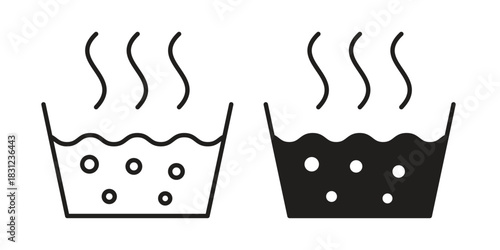 Hot Water icon. vector symbol logo illustration line editable stroke flat design style isolated on white