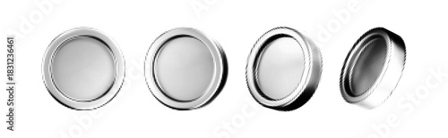 Set of money with dot grainy gradation white and black effect in comic style. Halftone coins set with a dotted collage texture, isolated on a white background. Retro game token. 3d halftone vector