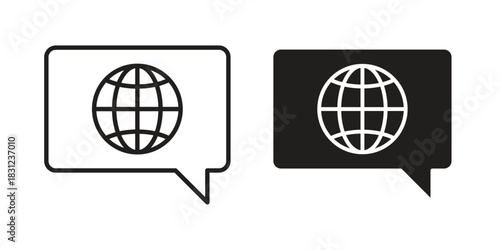 Language icon. vector symbol logo illustration line editable stroke flat design style isolated on white