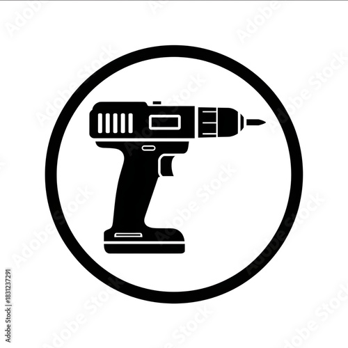 power tool black and white symbol.