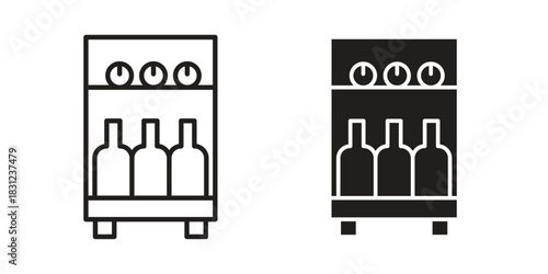 Minibar icon. vector symbol logo illustration line editable stroke flat design style isolated on white