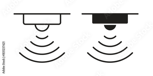 Motion sensor icon. vector symbol logo illustration line editable stroke flat design style isolated on white