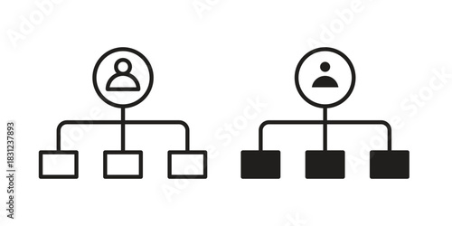 Organization chart icon. vector symbol logo illustration line editable stroke flat design style isolated on white