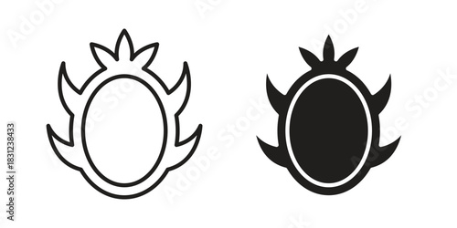 Pitaya icon. vector symbol logo illustration line editable stroke flat design style isolated on white