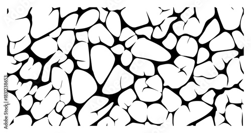 Abstract organic cell pattern texture, cracked earth or stone wall background vector illustration