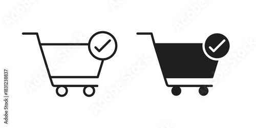 Purchase order icon. vector symbol logo illustration line editable stroke flat design style isolated on white