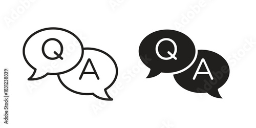QNA icon. vector symbol logo illustration line editable stroke flat design style isolated on white