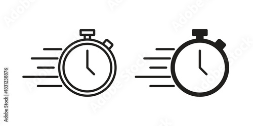 Quick icon. vector symbol logo illustration line editable stroke flat design style isolated on white