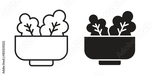 Salad icon. vector symbol logo illustration line editable stroke flat design style isolated on white