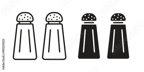 Salt and pepper icon. vector symbol logo illustration line editable stroke flat design style isolated on white