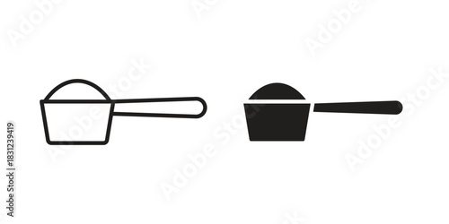 Scoop icon. vector symbol logo illustration line editable stroke flat design style isolated on white