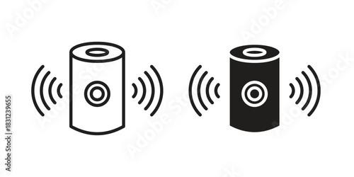 Smart speaker icon. vector symbol logo illustration line editable stroke flat design style isolated on white