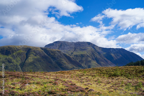 Ben Nevis in the Scottish highlands. Ben Nevis is in Glen Nevis, a valley near Fort William 