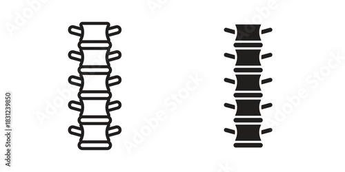 Spinal column icon. vector symbol logo illustration line editable stroke flat design style isolated on white