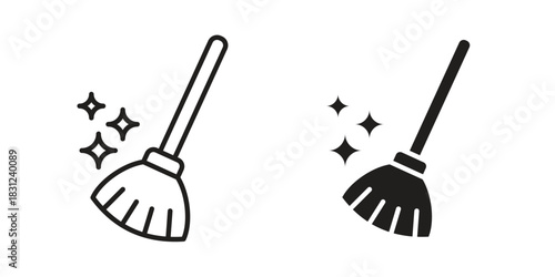 Sweeping icon. vector symbol logo illustration line editable stroke flat design style isolated on white