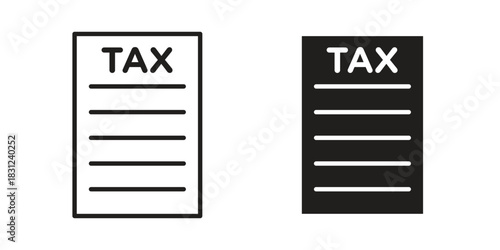 Tax icon. vector symbol logo illustration line editable stroke flat design style isolated on white
