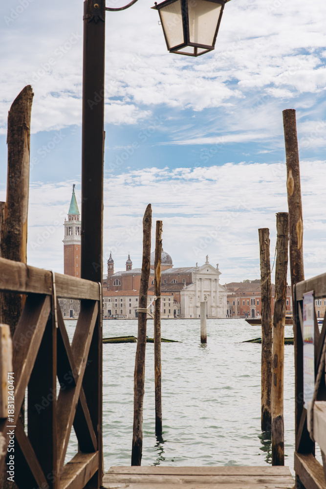 Fototapeta premium San Giorgio Maggiore island view from Venice canal