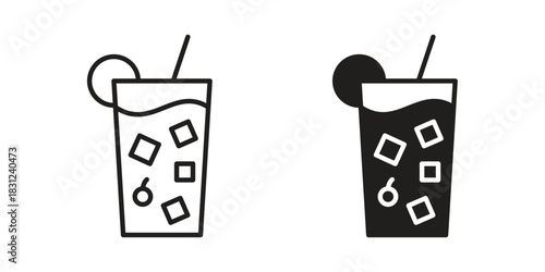 Tom Collins icon. vector symbol logo illustration line editable stroke flat design style isolated on white