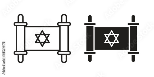 Torah icon. vector symbol logo illustration line editable stroke flat design style isolated on white