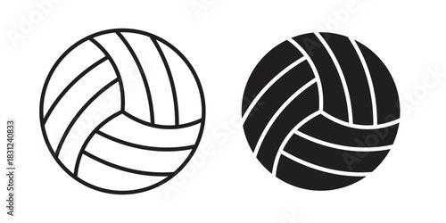 Volleyball ball icon. vector symbol logo illustration line editable stroke flat design style isolated on white
