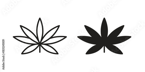 Weed icon. vector symbol logo illustration line editable stroke flat design style isolated on white