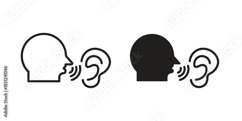 Whisper icon. vector symbol logo illustration line editable stroke flat design style isolated on white