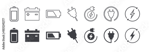 Power / Electricity / Battery / Charge Icon Set