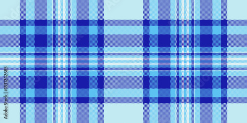 Cool blue checkered plaid pattern background, evoking serenity and classic style. Textile design for apparel, home decor, or digital projects.
